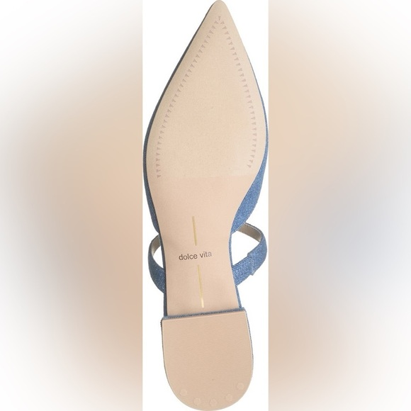 NEW Dolce Vita Blue Denim Mule Flats - Picture 6 of 7